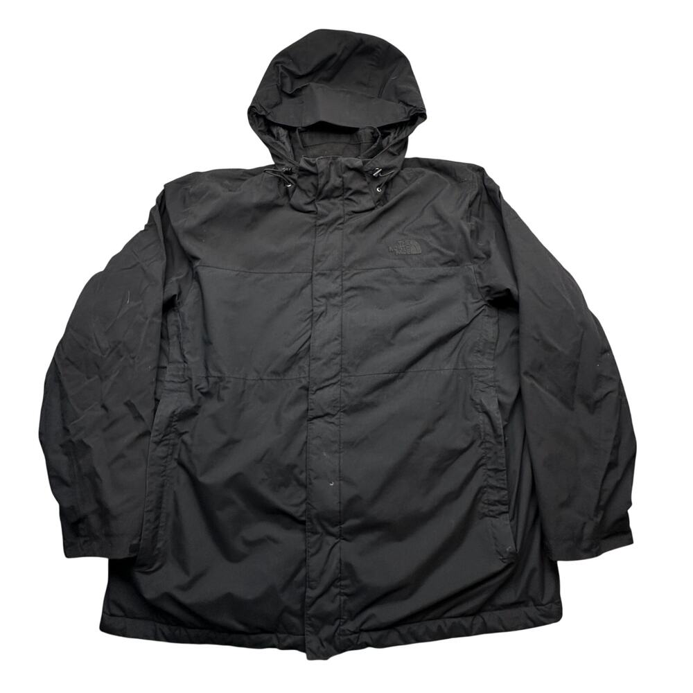 The North Face Ripstop Jacket Mens XXL Black Hyvent Jacket Removable Hooded C756